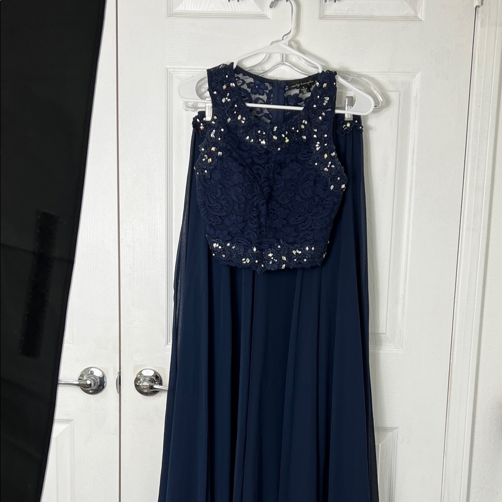 City Triangles Navy Blue Prom Dress